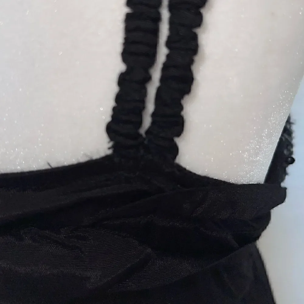 Vintage Free People Embellished 100% Cotton Slip Dress